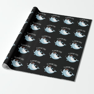 Papel De Regalo Flippin Guay Funny Dolphin Pun Dark BG