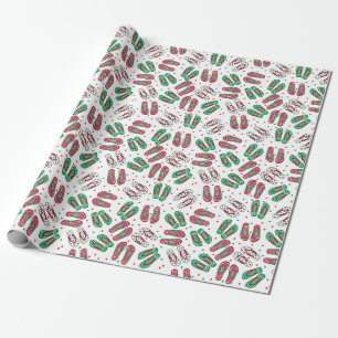 Papel De Regalo Flips-flopes del navidad de la playa