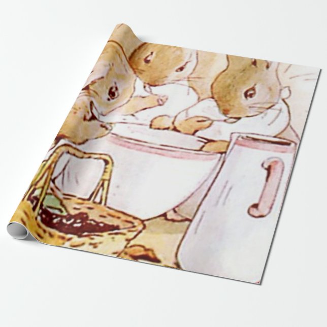 Papel De Regalo Flopsy Mopsy Y Cottontail Beatrix Potter (Desenrollado)