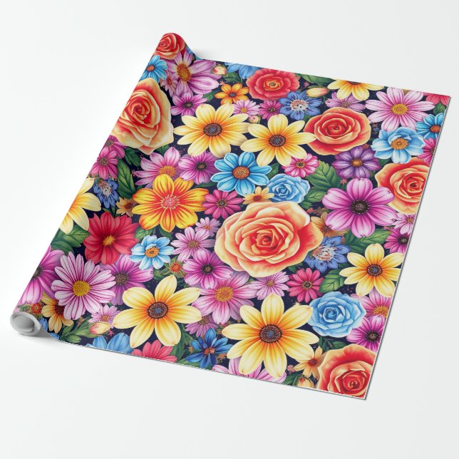 Papel De Regalo Flor (Desenrollado)