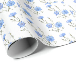 Papel De Regalo Flor achicoria salvaje acuarela