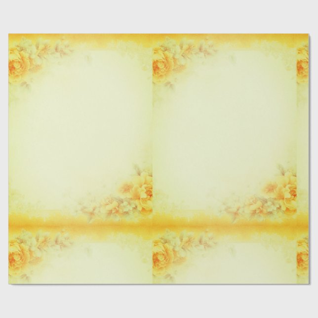 Papel De Regalo Flor amarilla (Superficie plana)