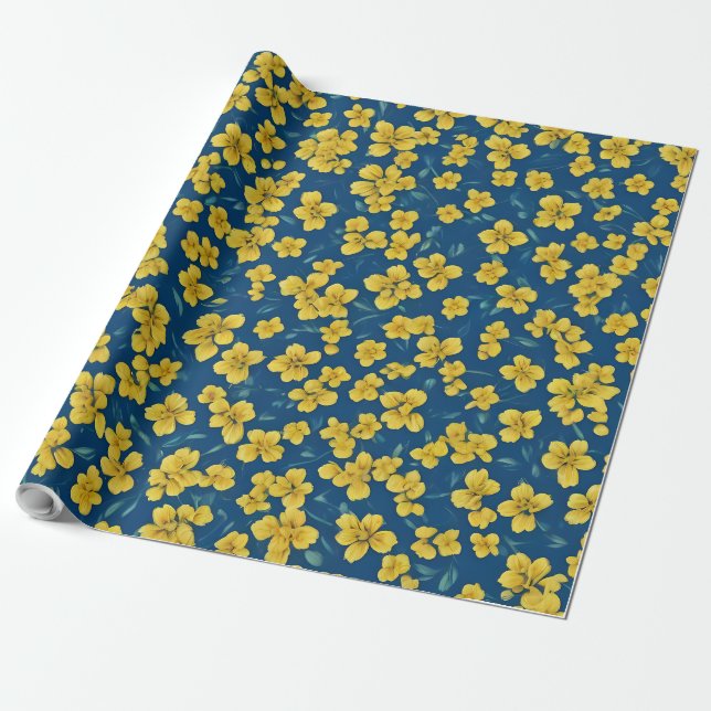 Papel De Regalo Flor amarilla (Desenrollado)