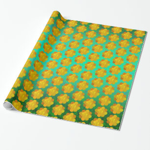 Papel De Regalo Flor amarilla en flor