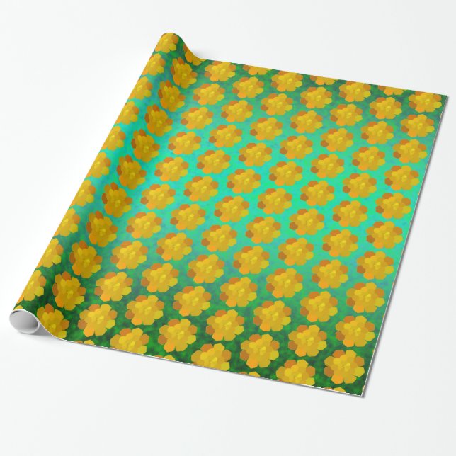 Papel De Regalo Flor amarilla en flor (Desenrollado)
