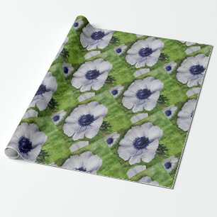 Papel De Regalo Flor anémica blanca