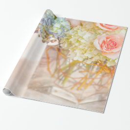 Papel De Regalo Flor azul color de rosa rosada de los rosas del