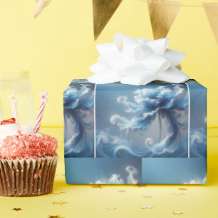 Papel De Regalo Flor azul de fantasía