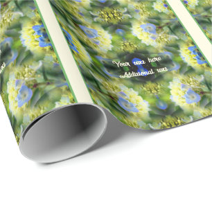 Papel De Regalo Flor azul hidrangea personalizada