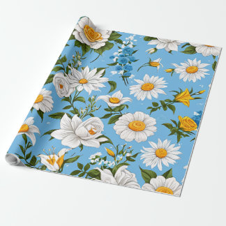 Papel De Regalo Flor blanca