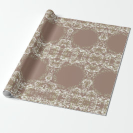 Papel De Regalo Flor blanca marrón