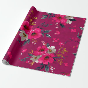 Papel De Regalo Flor Botánico Rosa Rústico Vintage Boho Atrevido 