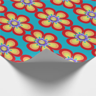 Papel De Regalo Flor brillante retro vintage