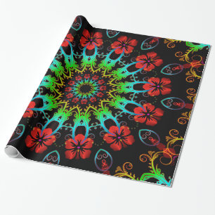 Papel De Regalo Flor caleidoscópica Hibiscus II + tu idea