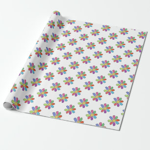 Papel De Regalo Flor colorida en cualquier color