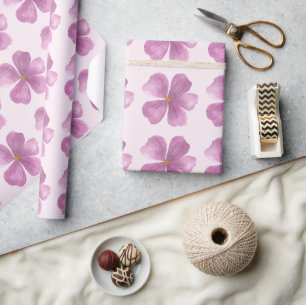 Papel De Regalo Flor de acuarela púrpura