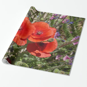 PAPEL DE REGALO FLOR DE AMAPOLA