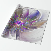 Flor de arte fractal enérgica y colorida