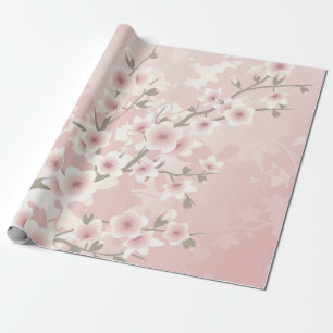 Papel De Regalo Flor de Cerezo Albaricoque Vintage Floral Pastel