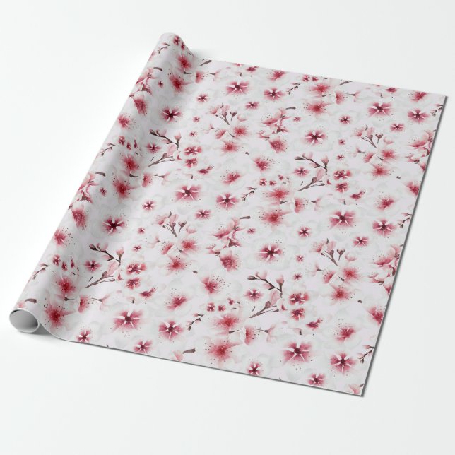 Papel De Regalo Flor de cerezo japonés rosa Rubor (Desenrollado)