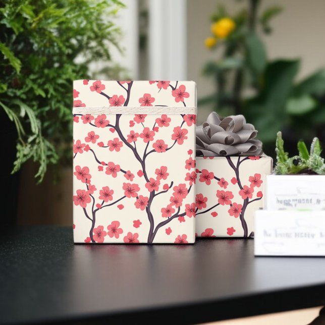 Papel De Regalo Flor de cerezo rosa y rojo (Subido por el creador)