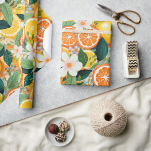Papel De Regalo Flor de Cita Tropical Floral