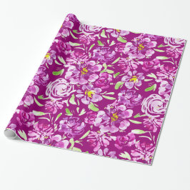 Papel De Regalo Flor de color morado de flores peony diseño envolt