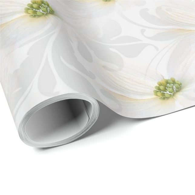 Papel De Regalo Flor de cosmos en Boda blanco Elegancia (Esquina del rollo)