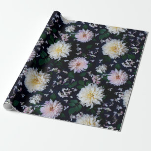 Papel De Regalo Flor de Dahlia florece de negro