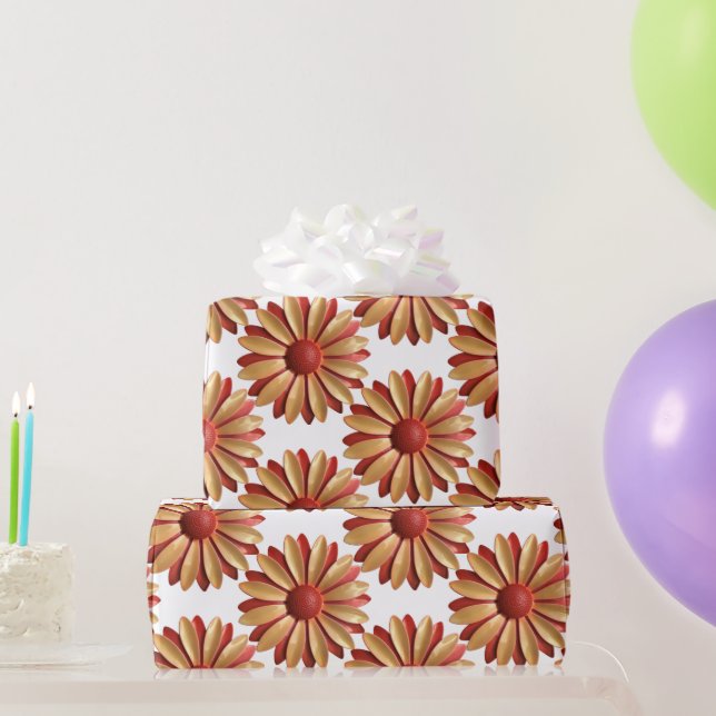 Papel De Regalo Flor de Daisy - Jardín Floral de Primavera Verano  (Regalos de fiesta)