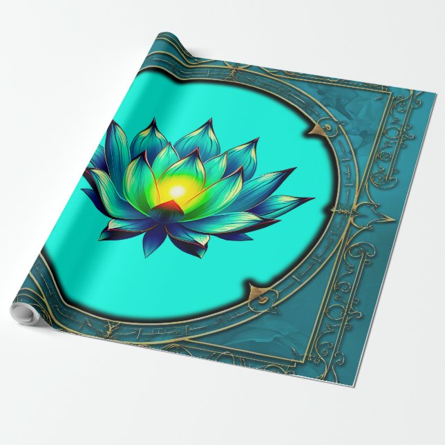 Papel De Regalo Flor de elegancia, Mystic Lotus. (Desenrollado)