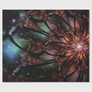Papel De Regalo Flor de fantasía fractal suave y delicada