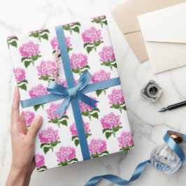 Papel De Regalo Flor de hidrangea rosa de bonito