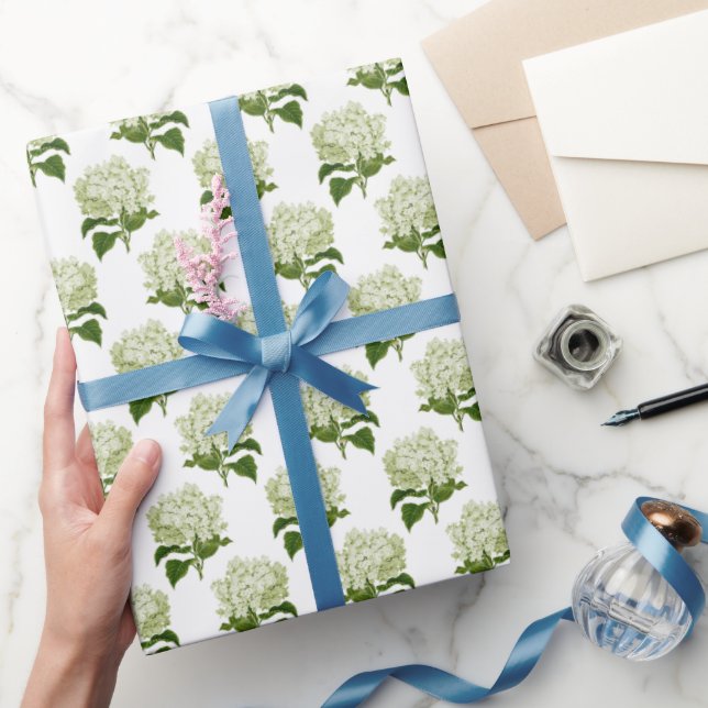 Papel De Regalo Flor de hidrangea verde claro (Regalar)