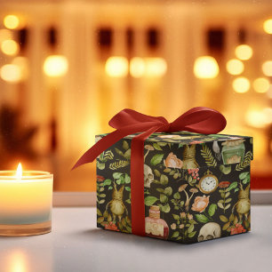 Papel De Regalo Flor de hongo en planta de cráneo Resumen Hallowee