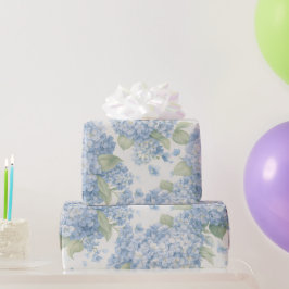 Papel de Regalo Flor de Hortensia Azul en Flor