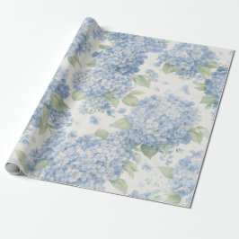 Papel de Regalo Flor de Hortensia Azul en Flor
