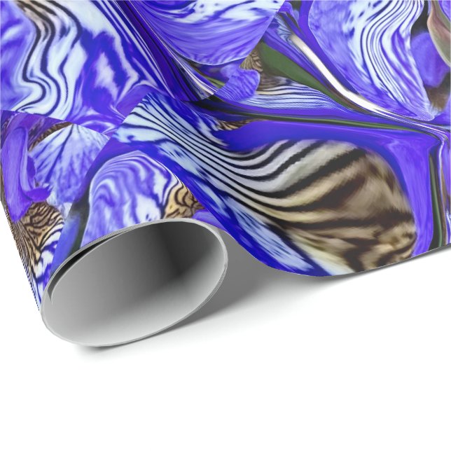 Papel De Regalo Flor de iris púrpura / inclinada / cubierta / (Esquina del rollo)