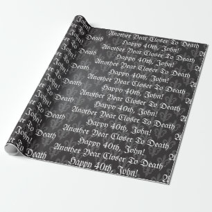 Papel De Regalo Flor de lis negra