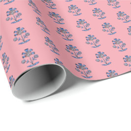 Papel De Regalo Flor de Loto de Impresión en Bloque