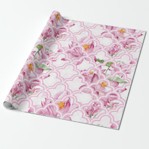 Papel De Regalo Flor de loto india acuarela