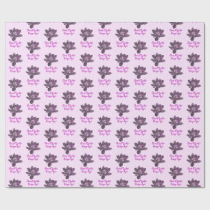 Papel De Regalo Flor de Loto Parcialmente Púrpura Espiritual Nam M