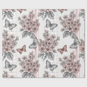 Papel De Regalo Flor de Mariposa Elegante (1)