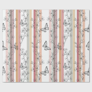 Papel De Regalo Flor de Mariposa Elegante (10)