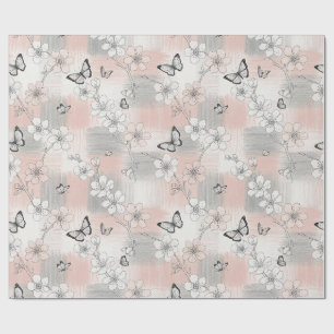 Papel De Regalo Flor de Mariposa Elegante (3)