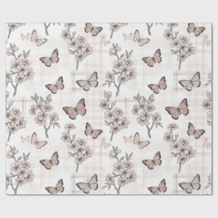 Papel De Regalo Flor de Mariposa Elegante (6)