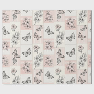 Papel De Regalo Flor de Mariposa Elegante (8)