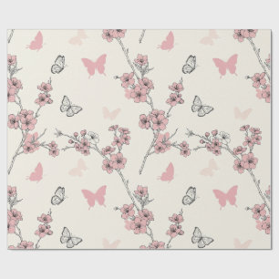 Papel De Regalo Flor de Mariposa Elegante (9)