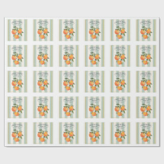 Papel De Regalo Flor de Naranja - Etiqueta de Cítricos Mediterráne
