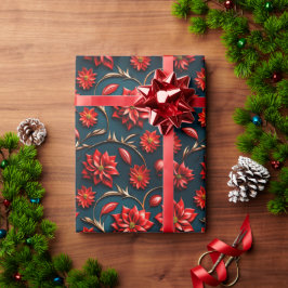 Papel De Regalo Flor de Nochebuena Hermosa